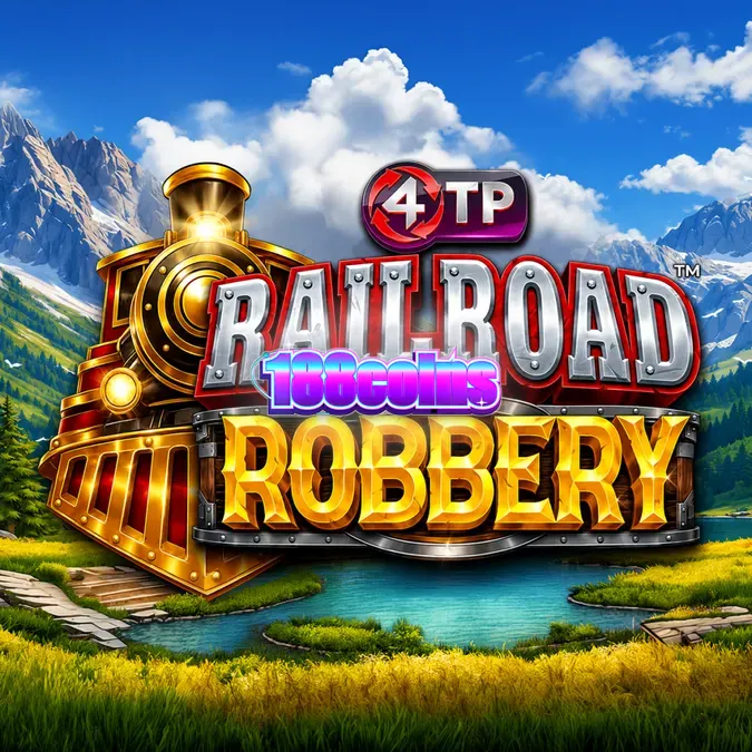 Isang visual na representasyon ng Railroad Robbery slot na nagpapakita ng mga tren at bandit symbols.